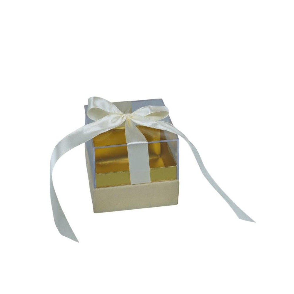 SCATOLA PLEX 8X8X8CM FIOCCO PANNA